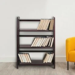 38" Folding 3 Tier Bookshelf Stackable - Flora Home Walnut -Bookshelves Sales Shop unnamed file 950
