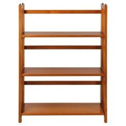 38" Folding 3 Tier Bookshelf Stackable - Flora Home Walnut -Bookshelves Sales Shop unnamed file 951
