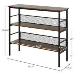 HomCom 3-Tier Industrial Style Storage Metal Wooden Shelf -Bookshelves Sales Shop unnamed file 957