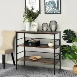 HomCom 3-Tier Industrial Style Storage Metal Wooden Shelf -Bookshelves Sales Shop unnamed file 961