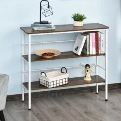 HomCom 3-Tier Industrial Style Storage Metal Wooden Shelf -Bookshelves Sales Shop unnamed file 962