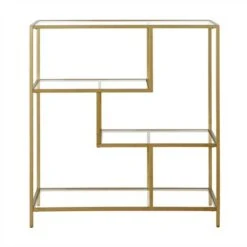 Henn& Hart 40" Tall Brass Finish Bookcase - Henn&Hart -Bookshelves Sales Shop unnamed file 971