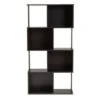 61.42" Riva Geometric Wood Bookshelf Dark Brown - Baxton Studio
